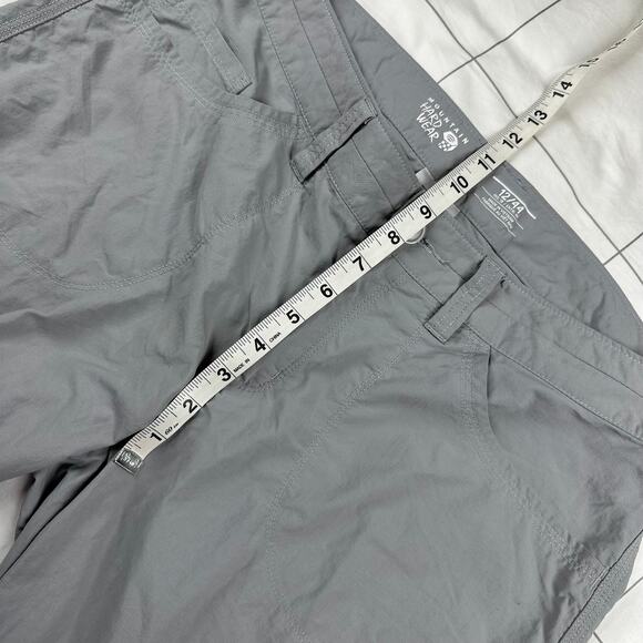 Mountain Hardwear Pants Womens 12 Gray Capri Cropped Nylon Hiking Trail Outdoor - Picture 8 of 10